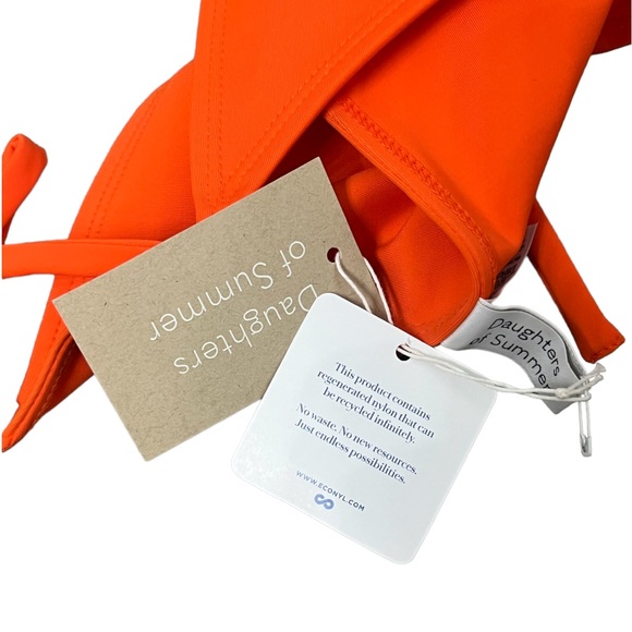 NWT Daughters of Summer Orange Adjustable Tie Bikini Bottom - Size XS - Picture 2 of 9